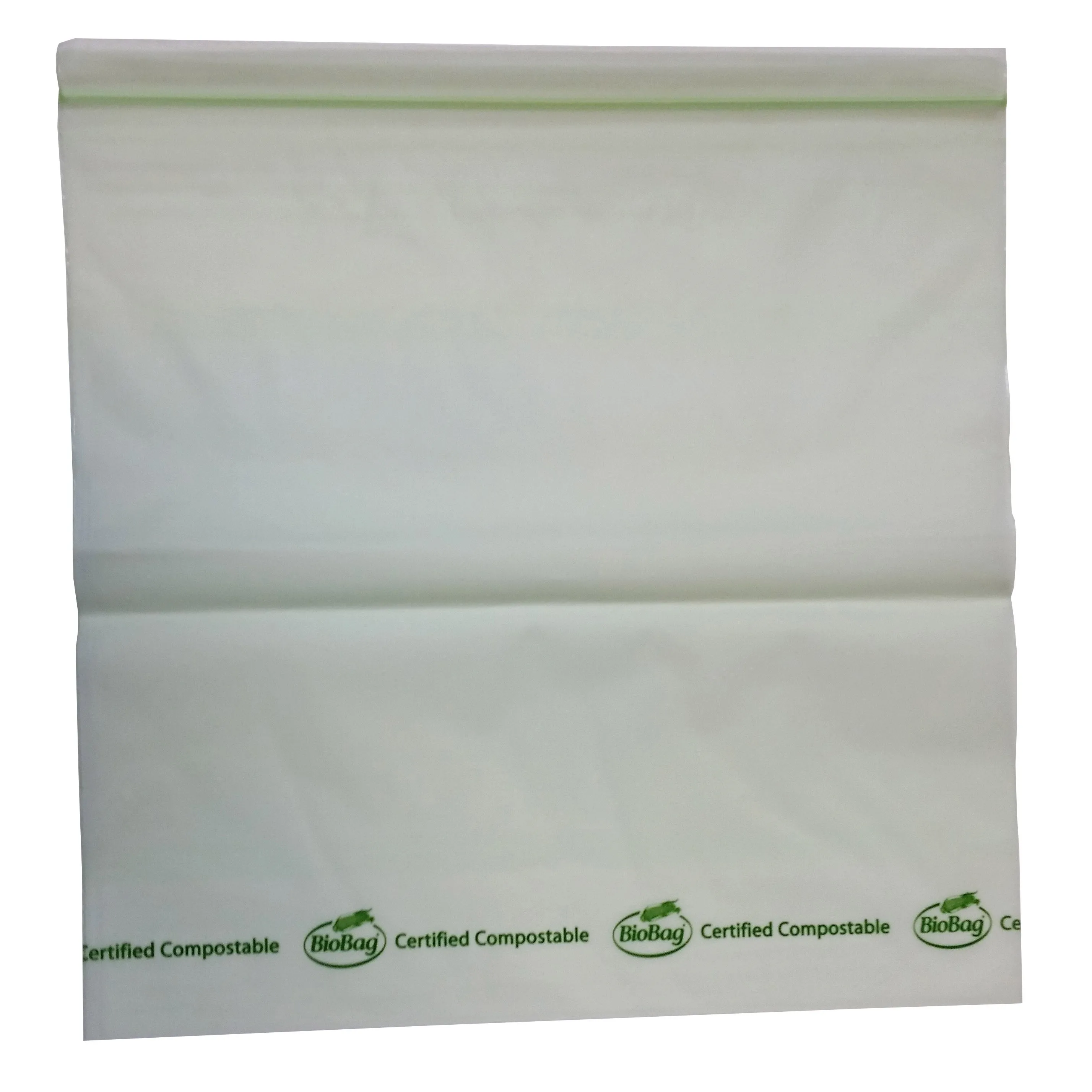 10.6" x 10.75" x 1.8 mil Gallon Size Green Compostable Plastic Ziplock Bags with Resealable Ziplock (180 Bags, 15 Bags/Box, 12 Boxes/Case)