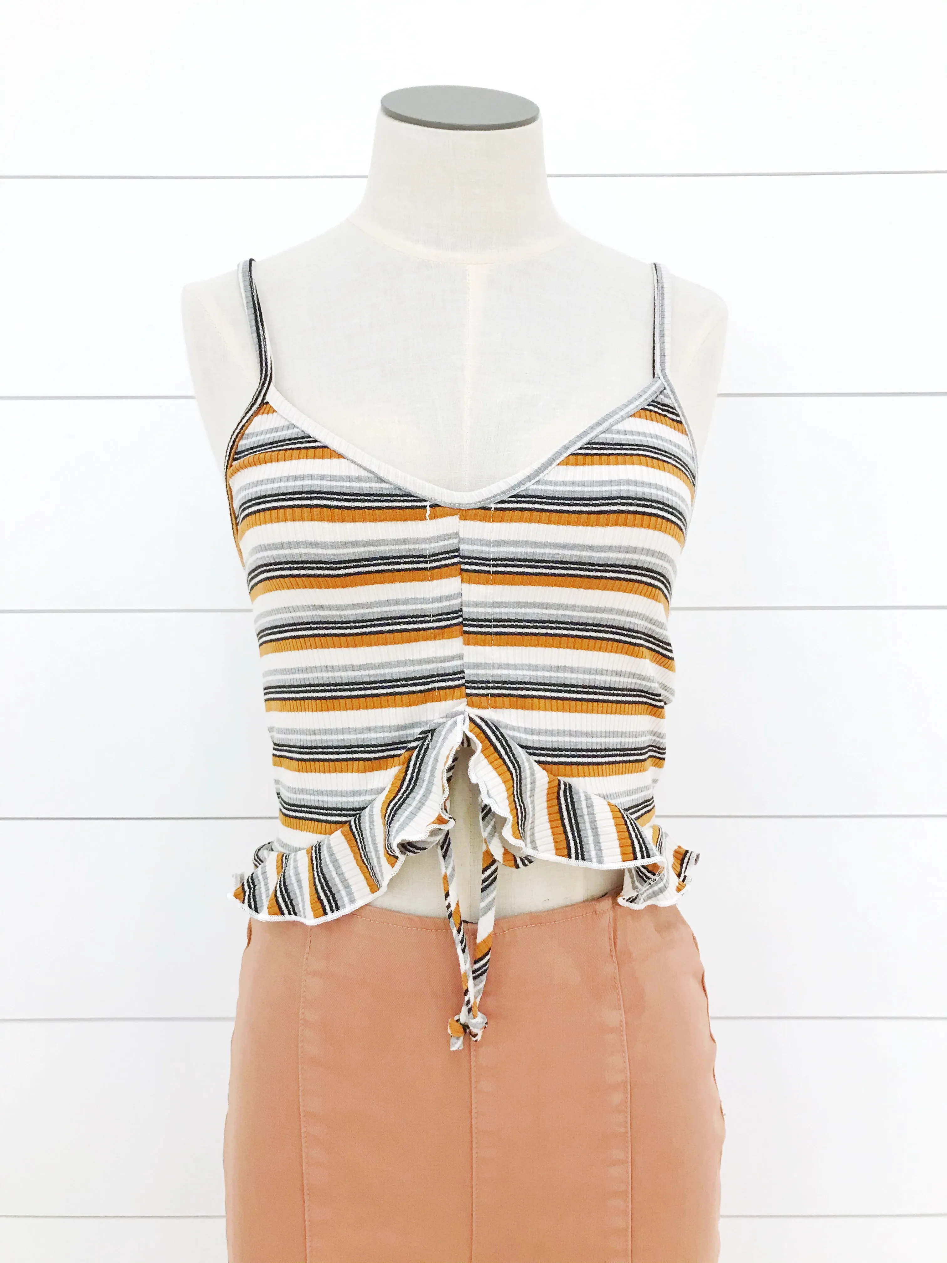 Adele Striped Crop Top