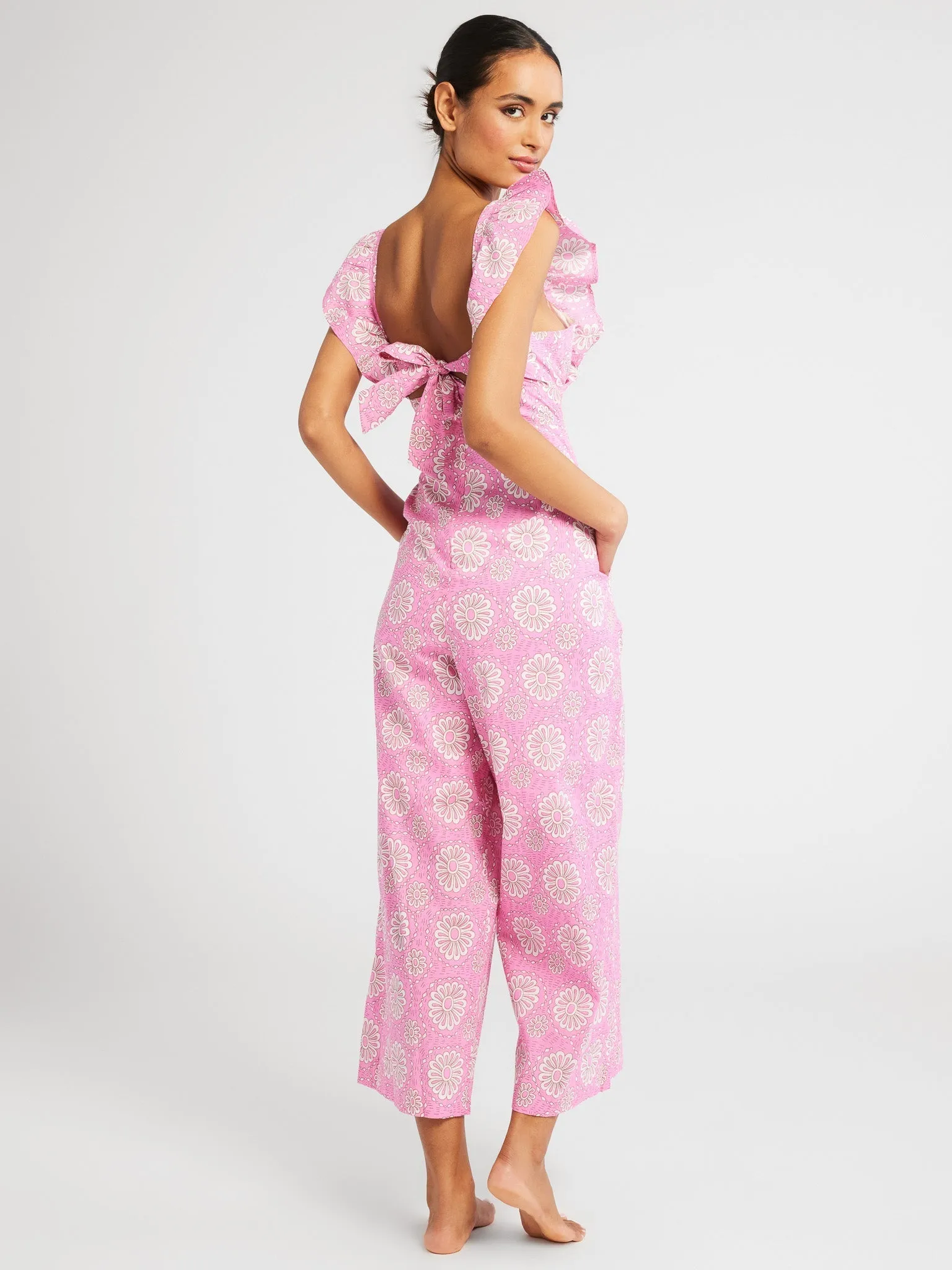 Alessia Jumpsuit in Pink Daisy
