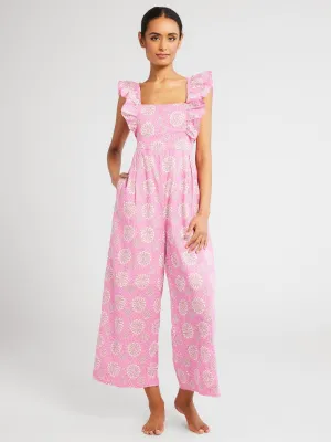 Alessia Jumpsuit in Pink Daisy