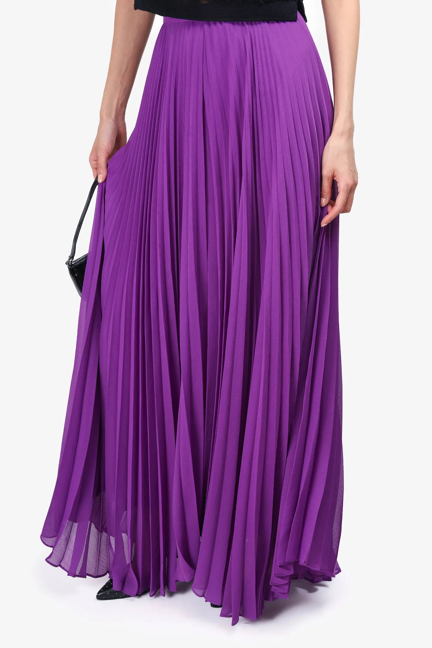 Alice   Olivia Purple Pleated Skirt Estimated Size 0