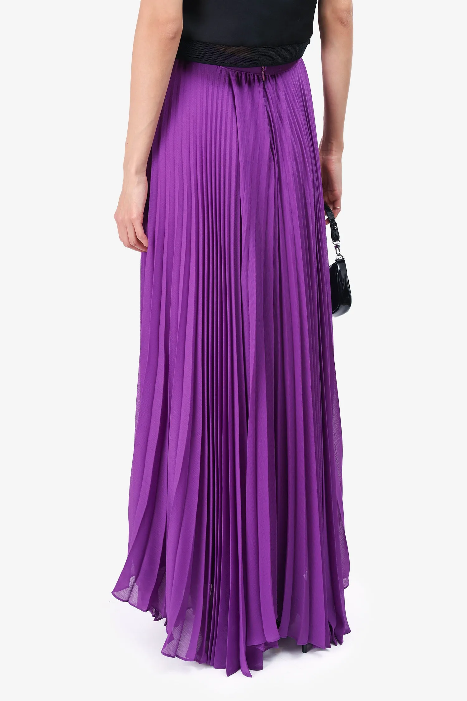 Alice   Olivia Purple Pleated Skirt Estimated Size 0