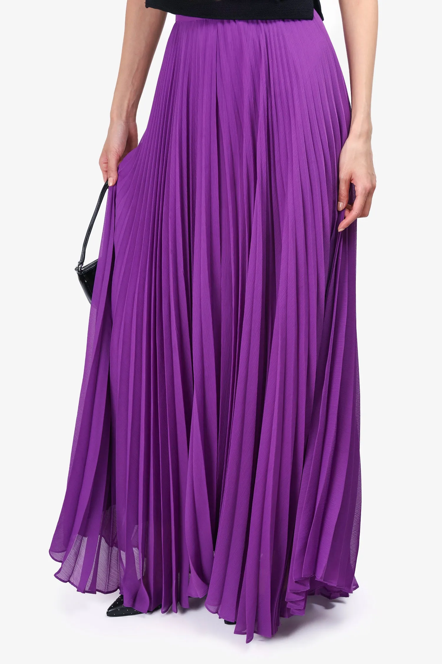 Alice   Olivia Purple Pleated Skirt Estimated Size 0