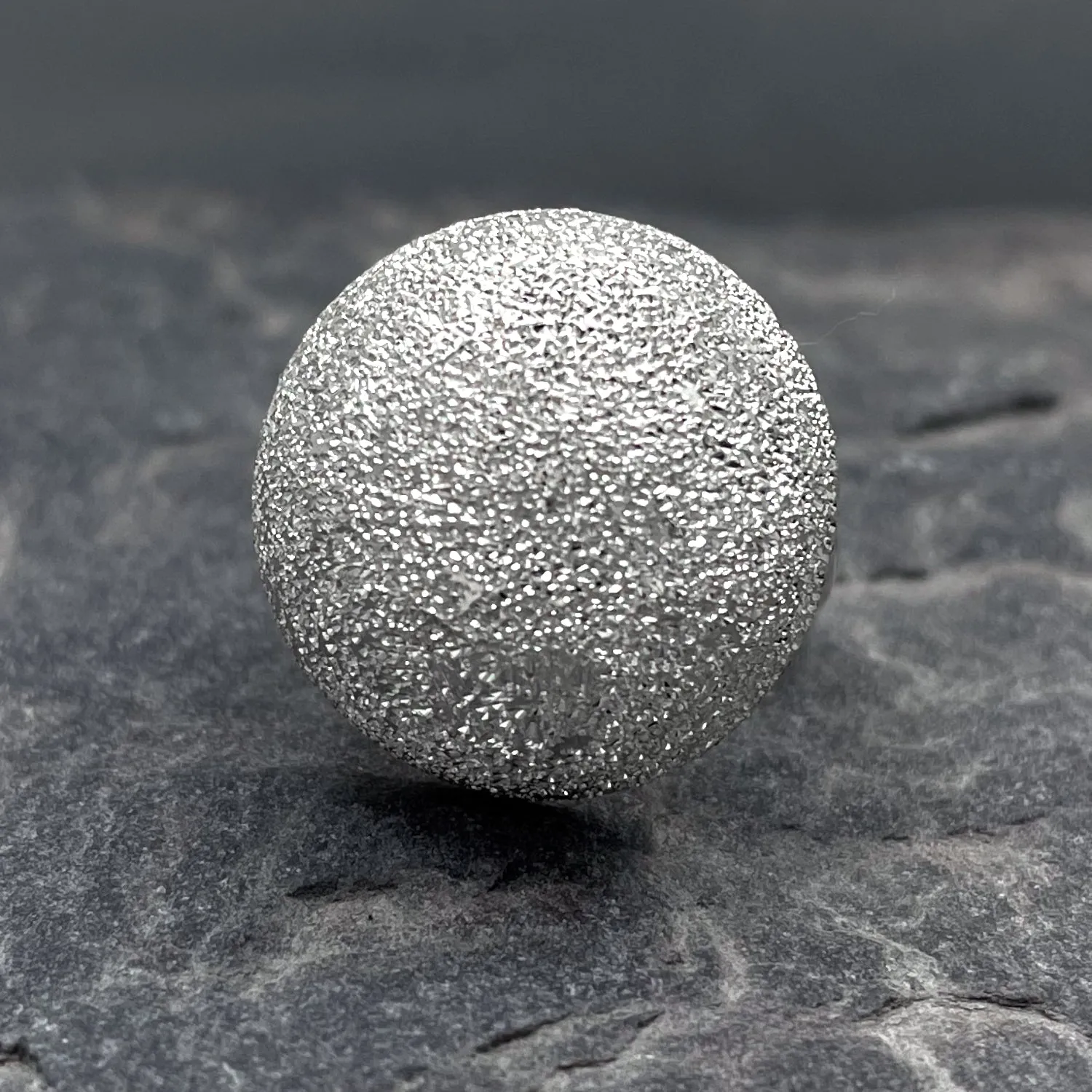 Artemis - Glitter Dome Adjustable Silver Ring