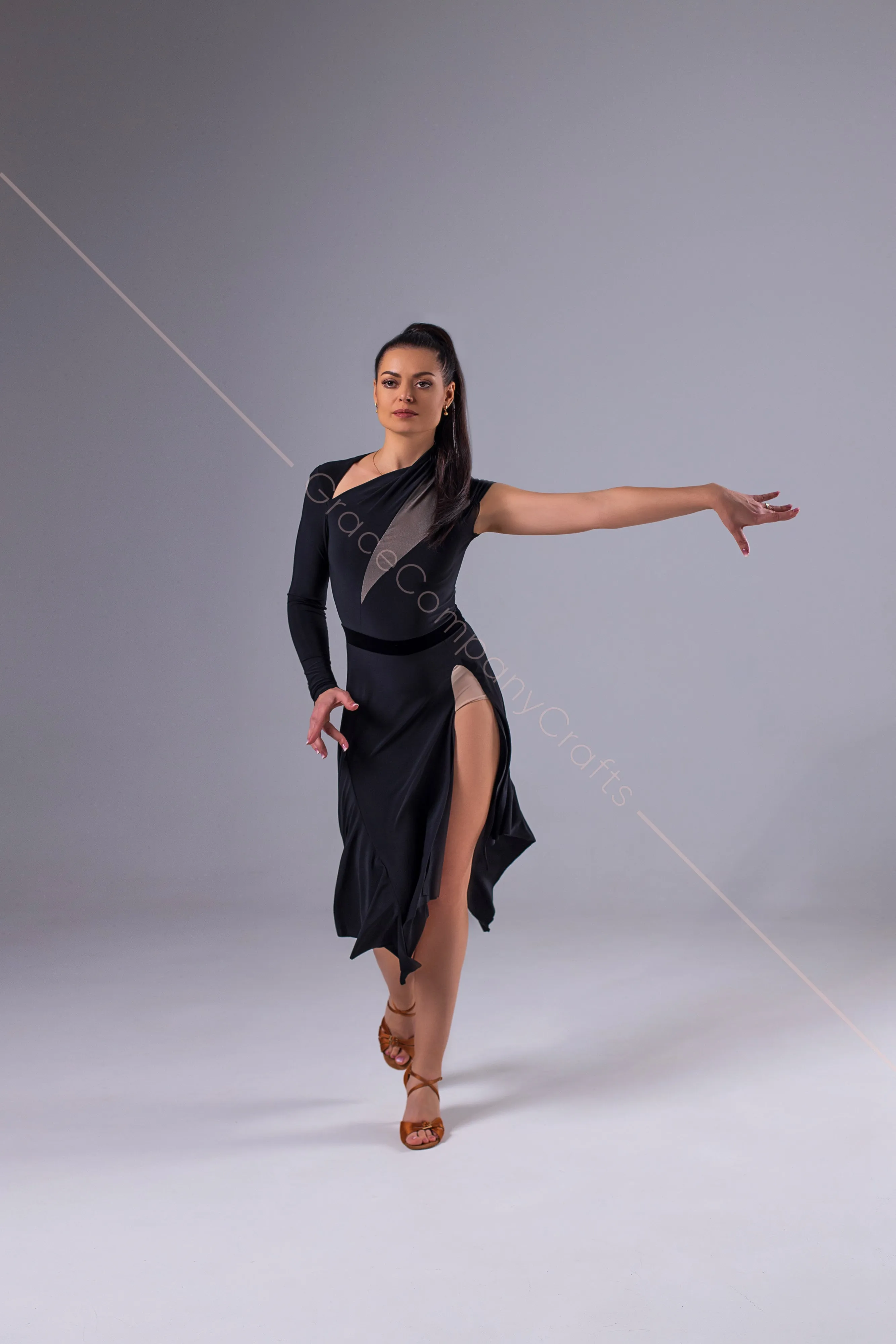 Asymmetric Latin Ballroom Dress: An Epitome of Chic Elegance and Comfort