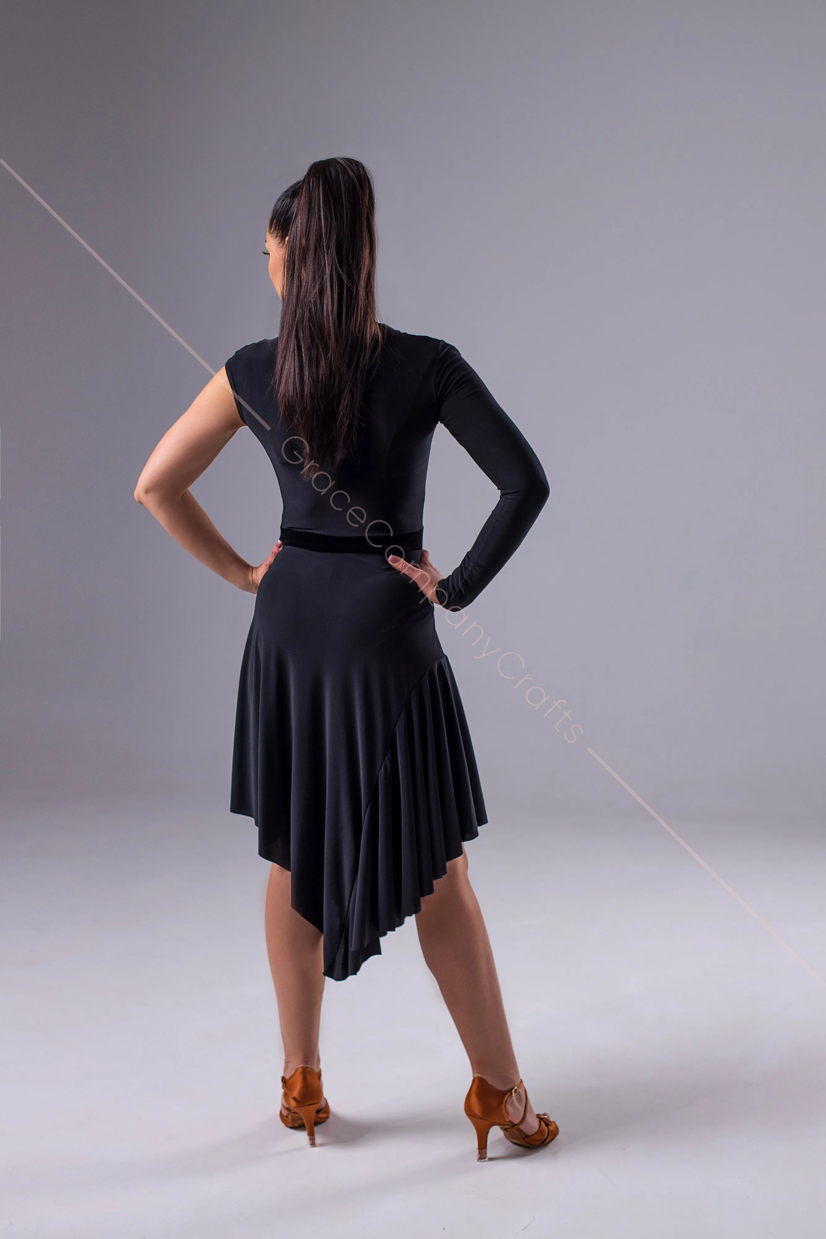 Asymmetric Latin Ballroom Dress: An Epitome of Chic Elegance and Comfort