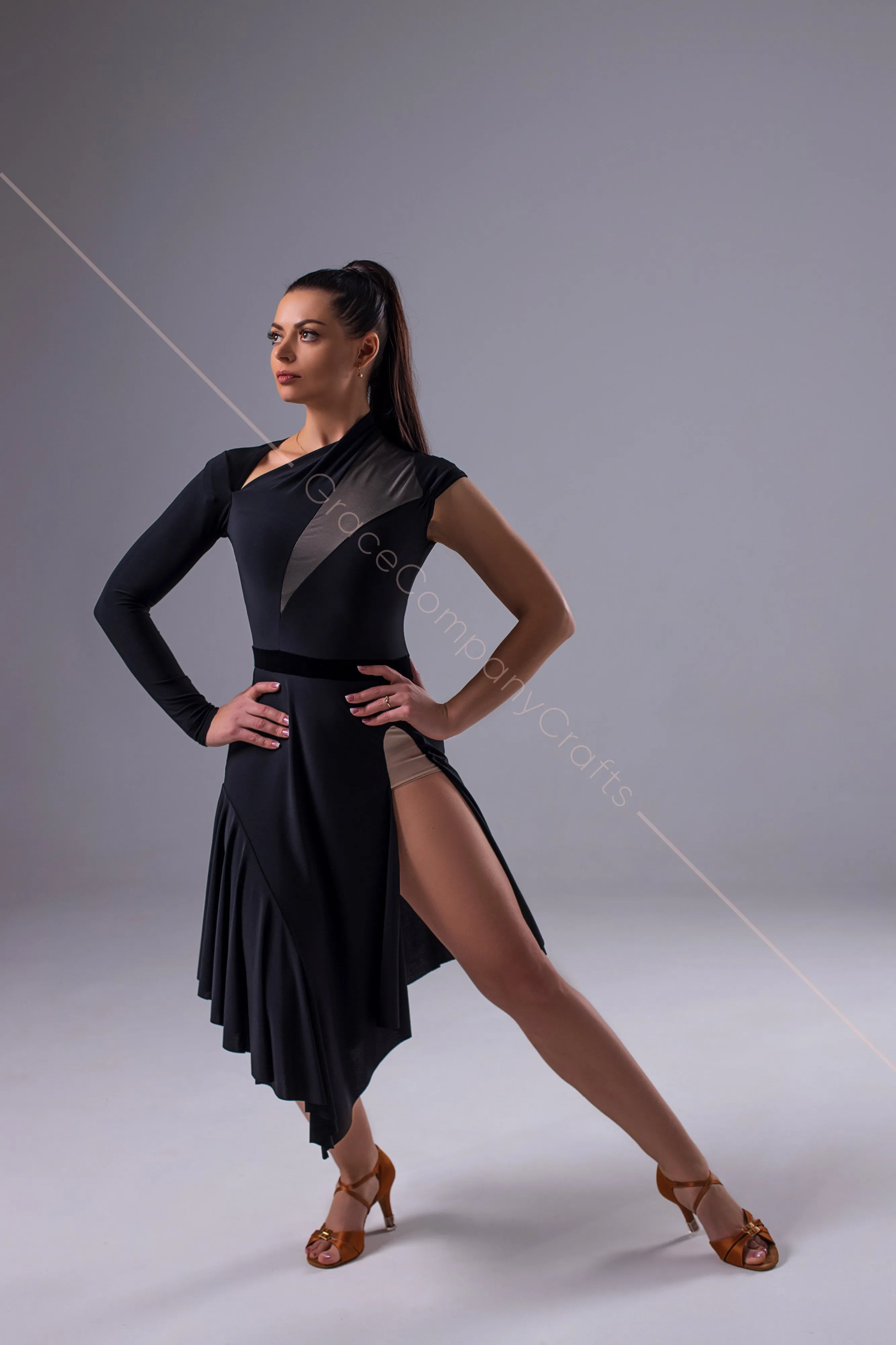 Asymmetric Latin Ballroom Dress: An Epitome of Chic Elegance and Comfort