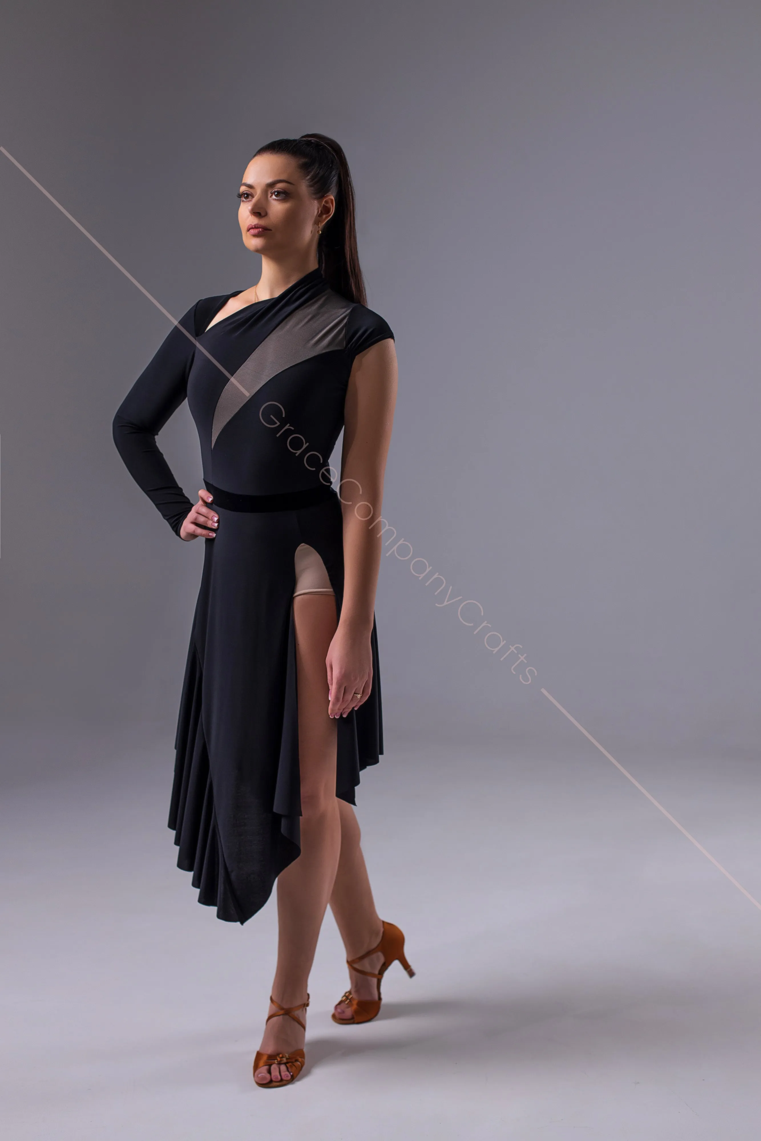 Asymmetric Latin Ballroom Dress: An Epitome of Chic Elegance and Comfort