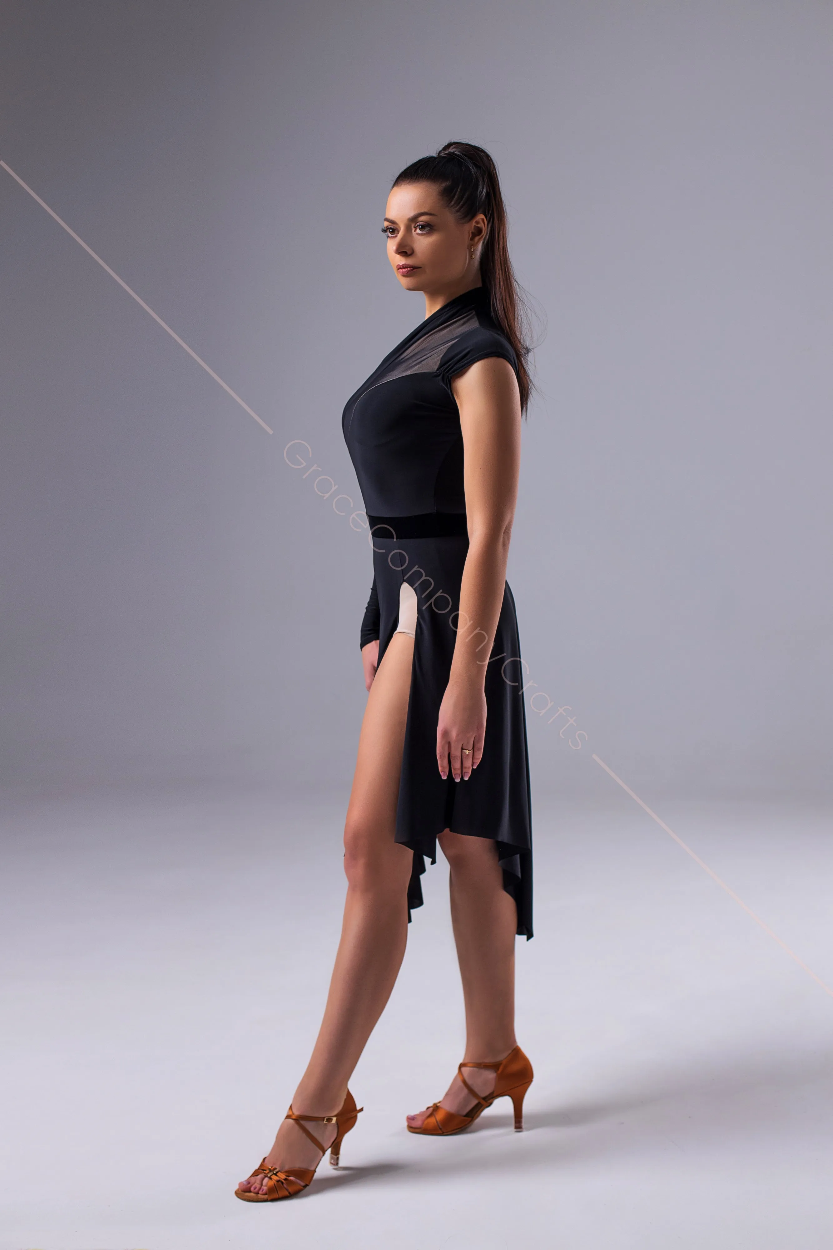 Asymmetric Latin Ballroom Dress: An Epitome of Chic Elegance and Comfort