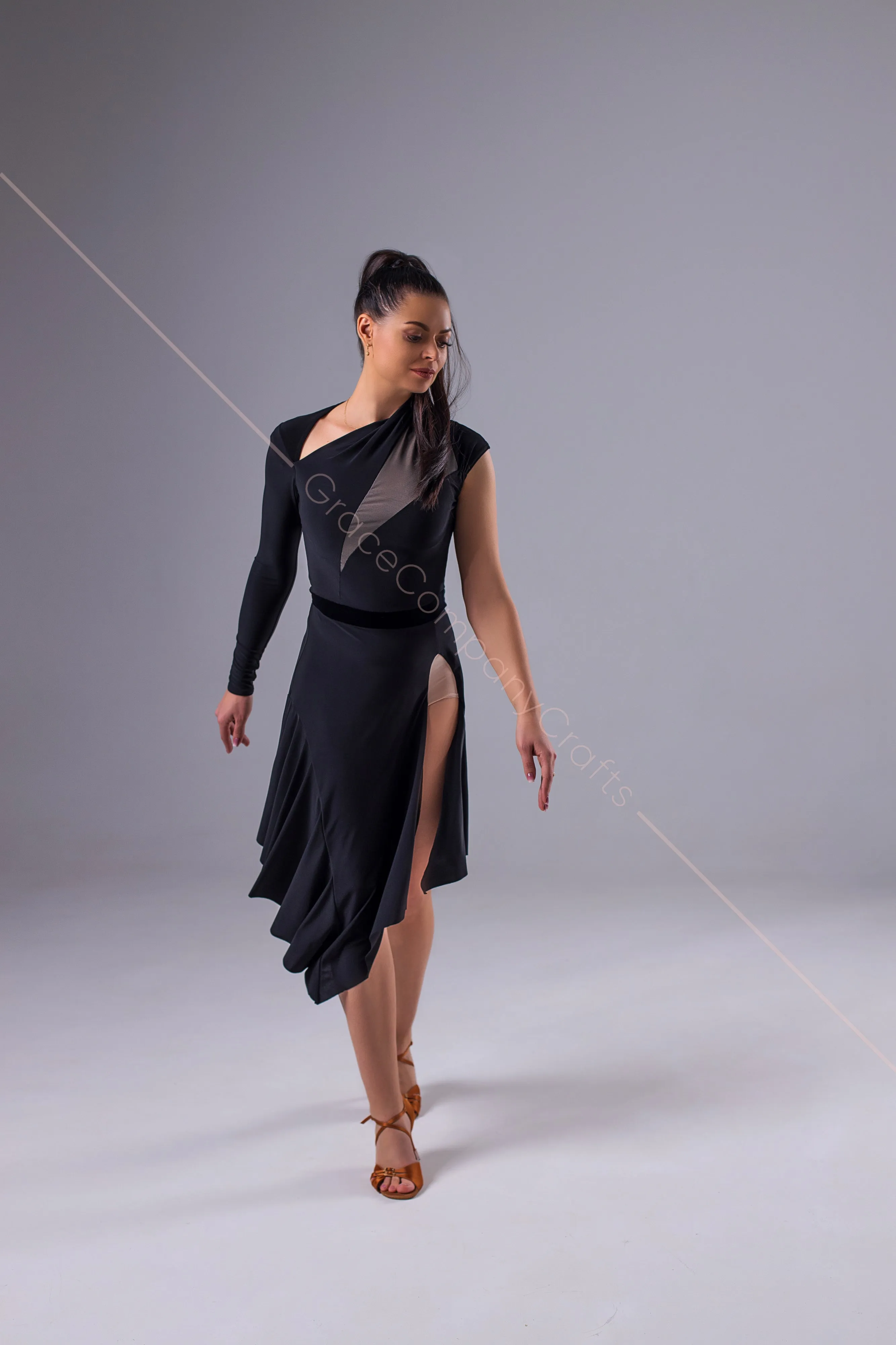 Asymmetric Latin Ballroom Dress: An Epitome of Chic Elegance and Comfort