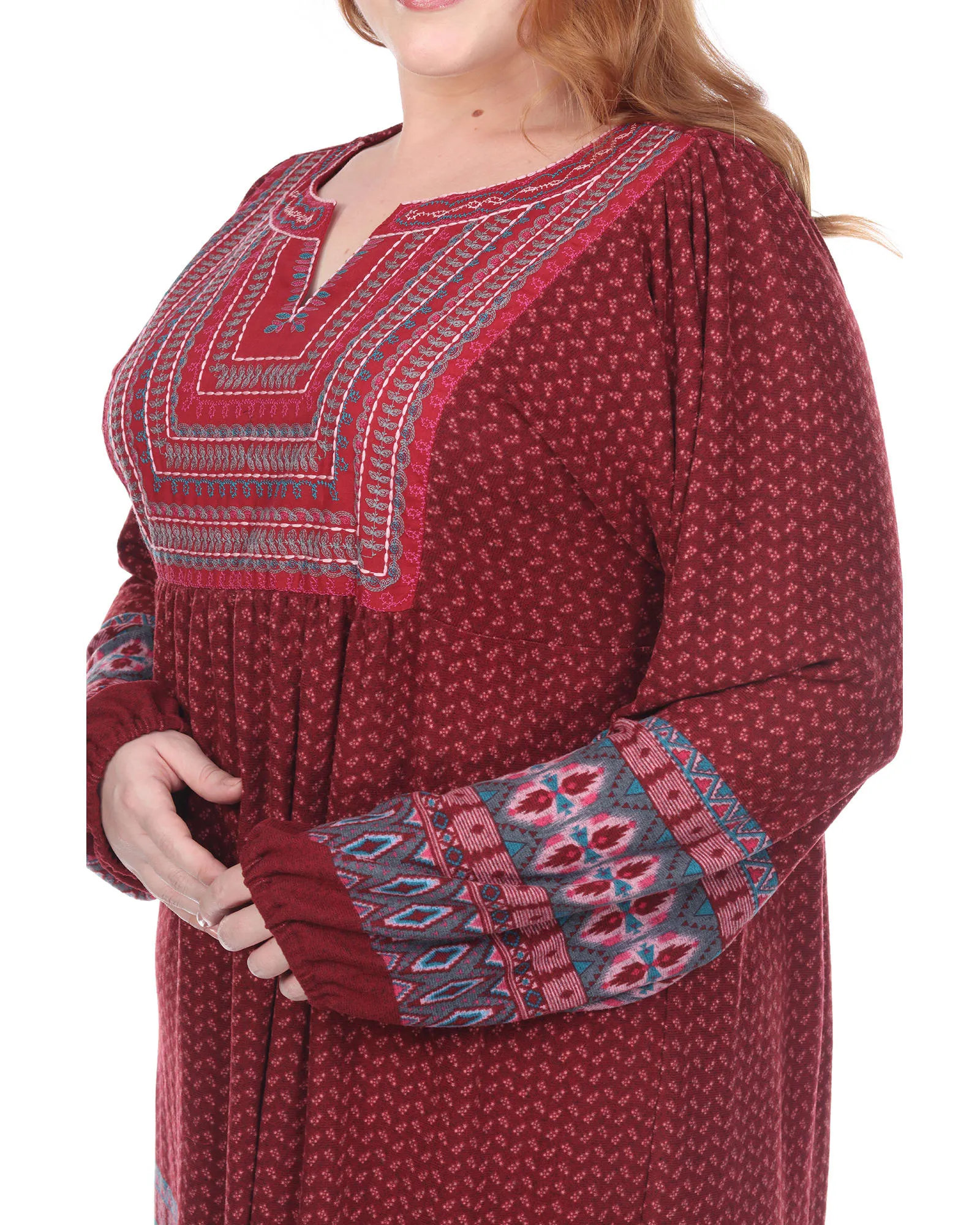 Atarah Embroidered Sweater Dress | Red