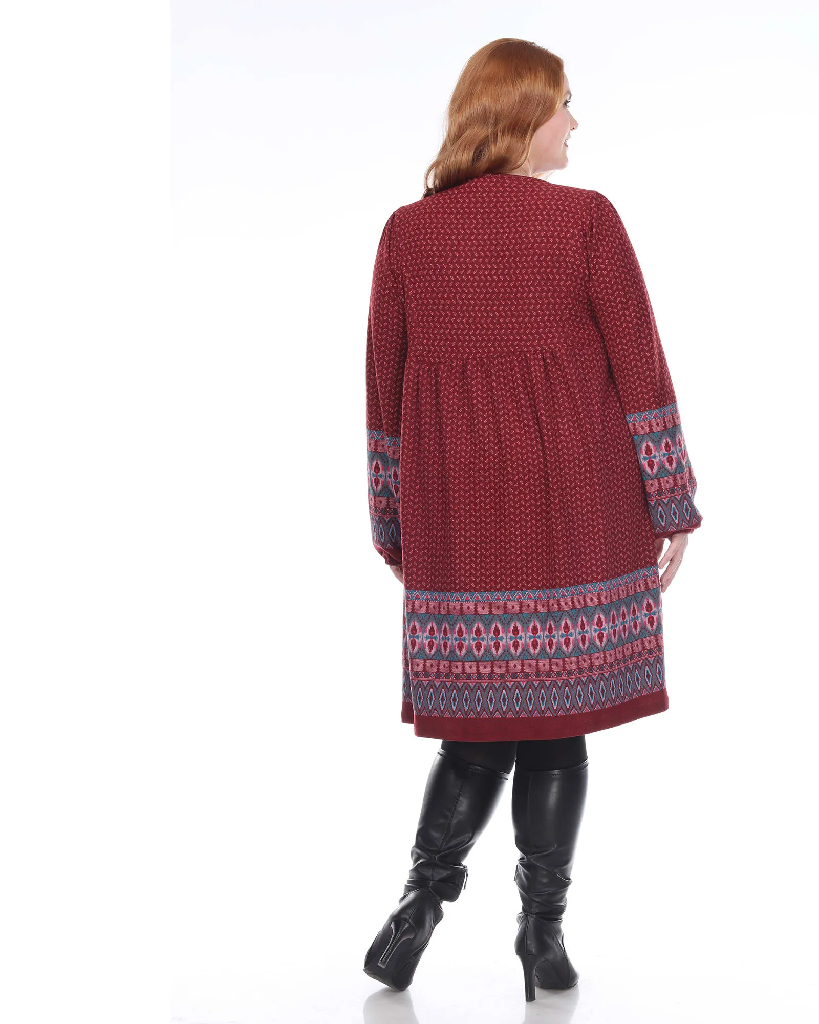 Atarah Embroidered Sweater Dress | Red