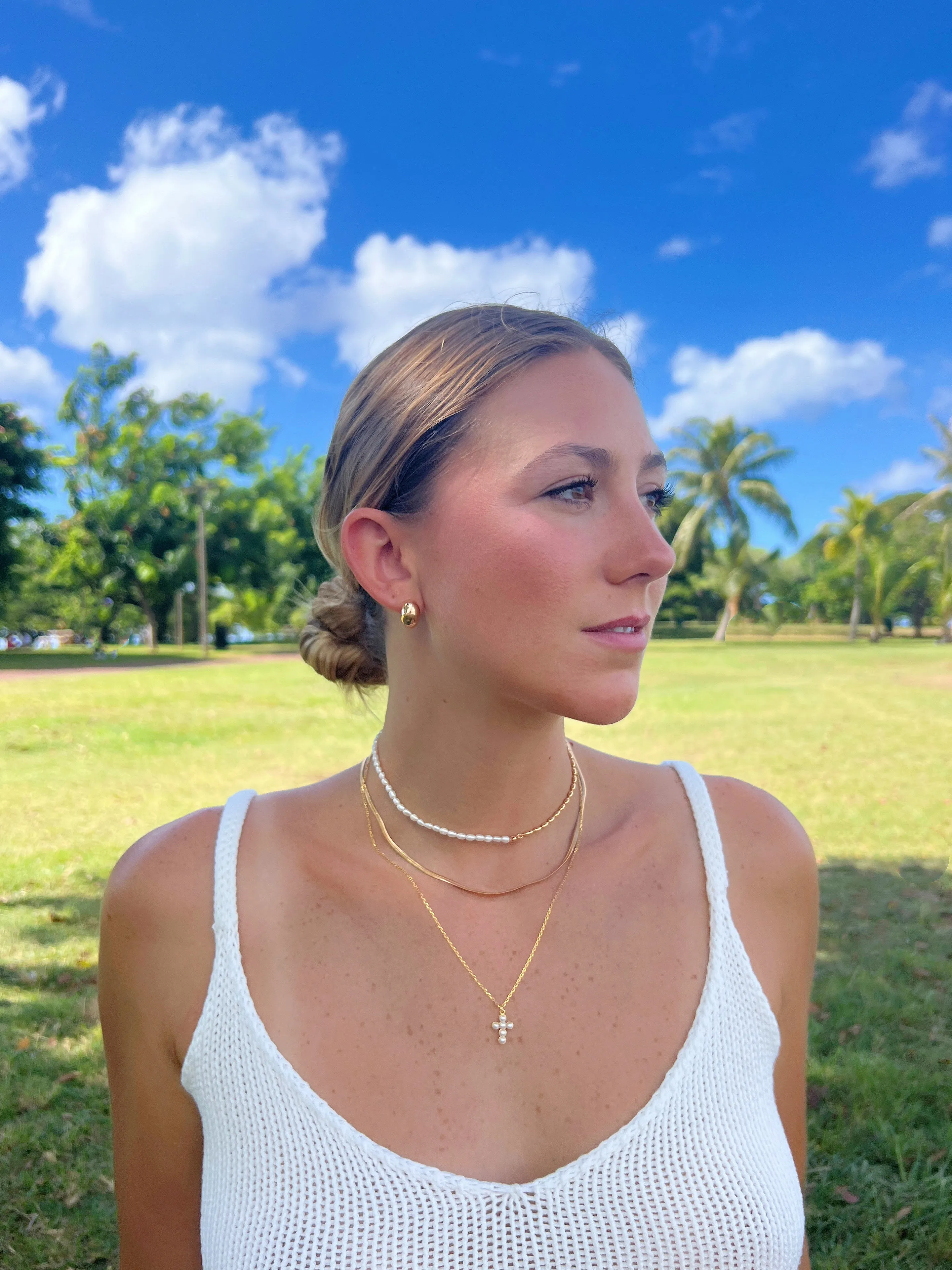Bold Gold Strand Necklace