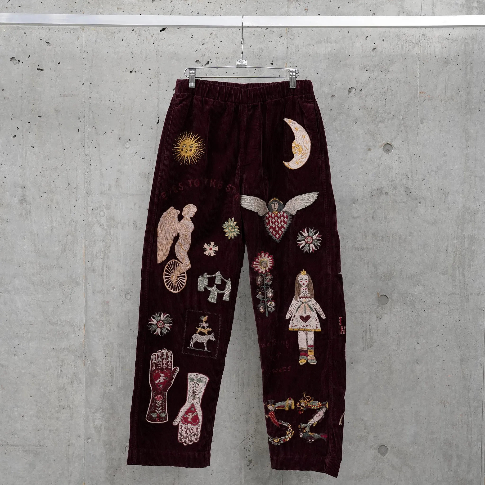 BURGUNDY CORDUROY PANTS / MULTI