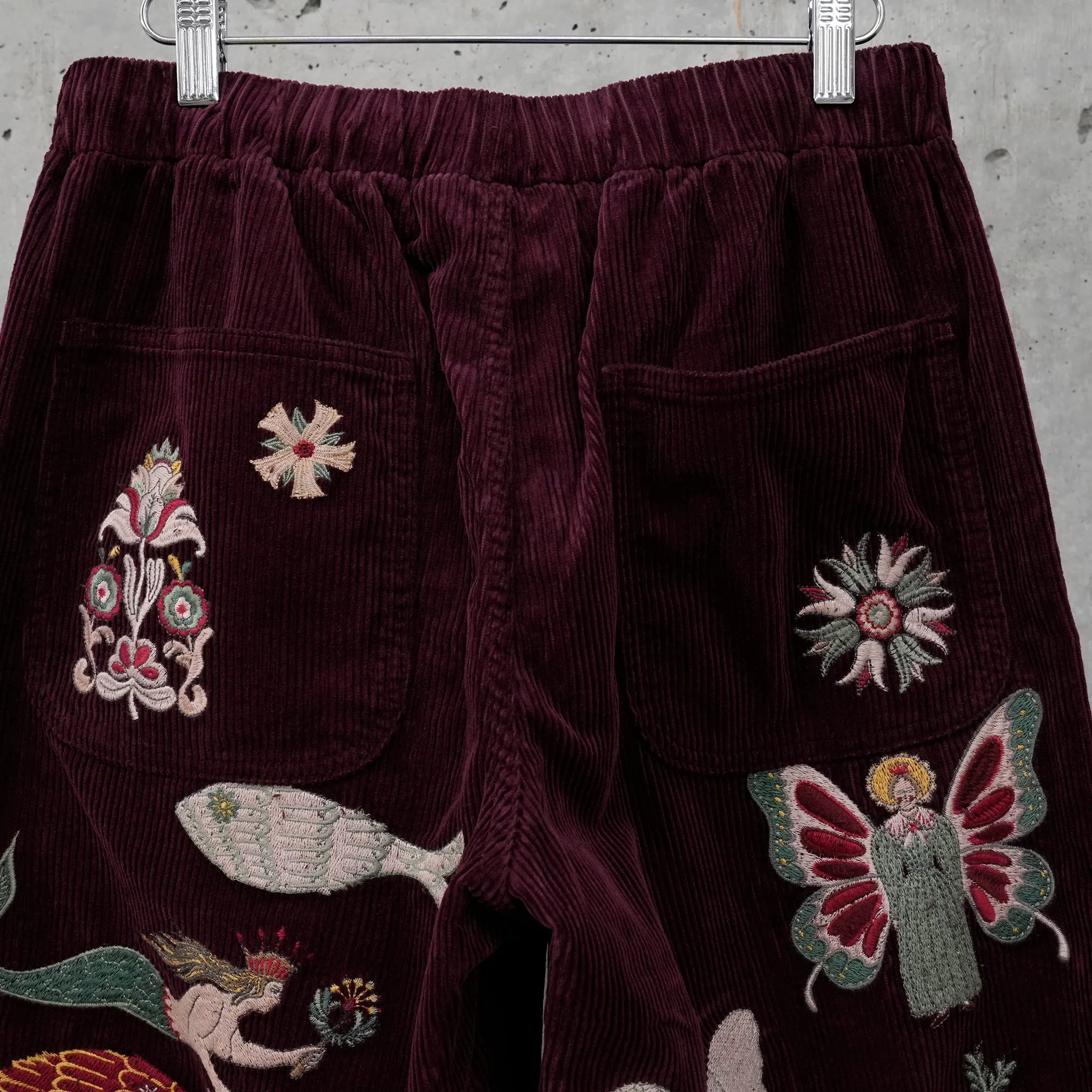BURGUNDY CORDUROY PANTS / MULTI