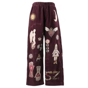 BURGUNDY CORDUROY PANTS / MULTI