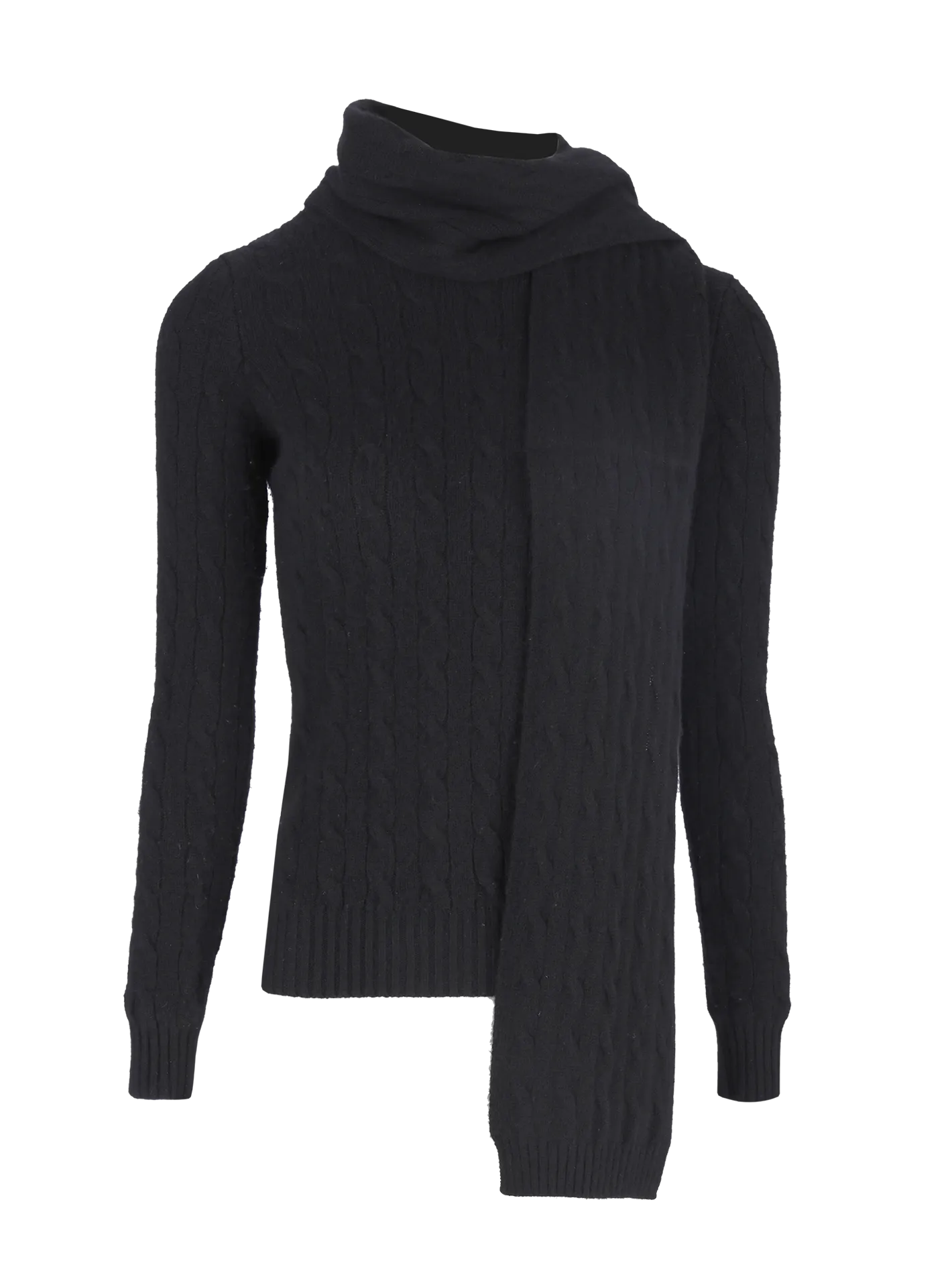 cable-knit sweater