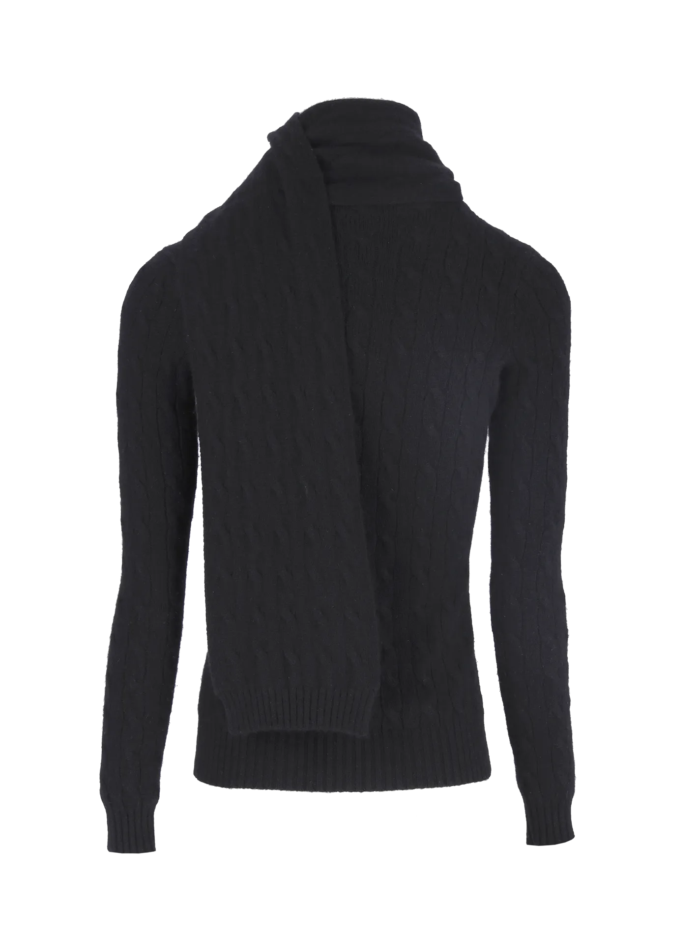 cable-knit sweater