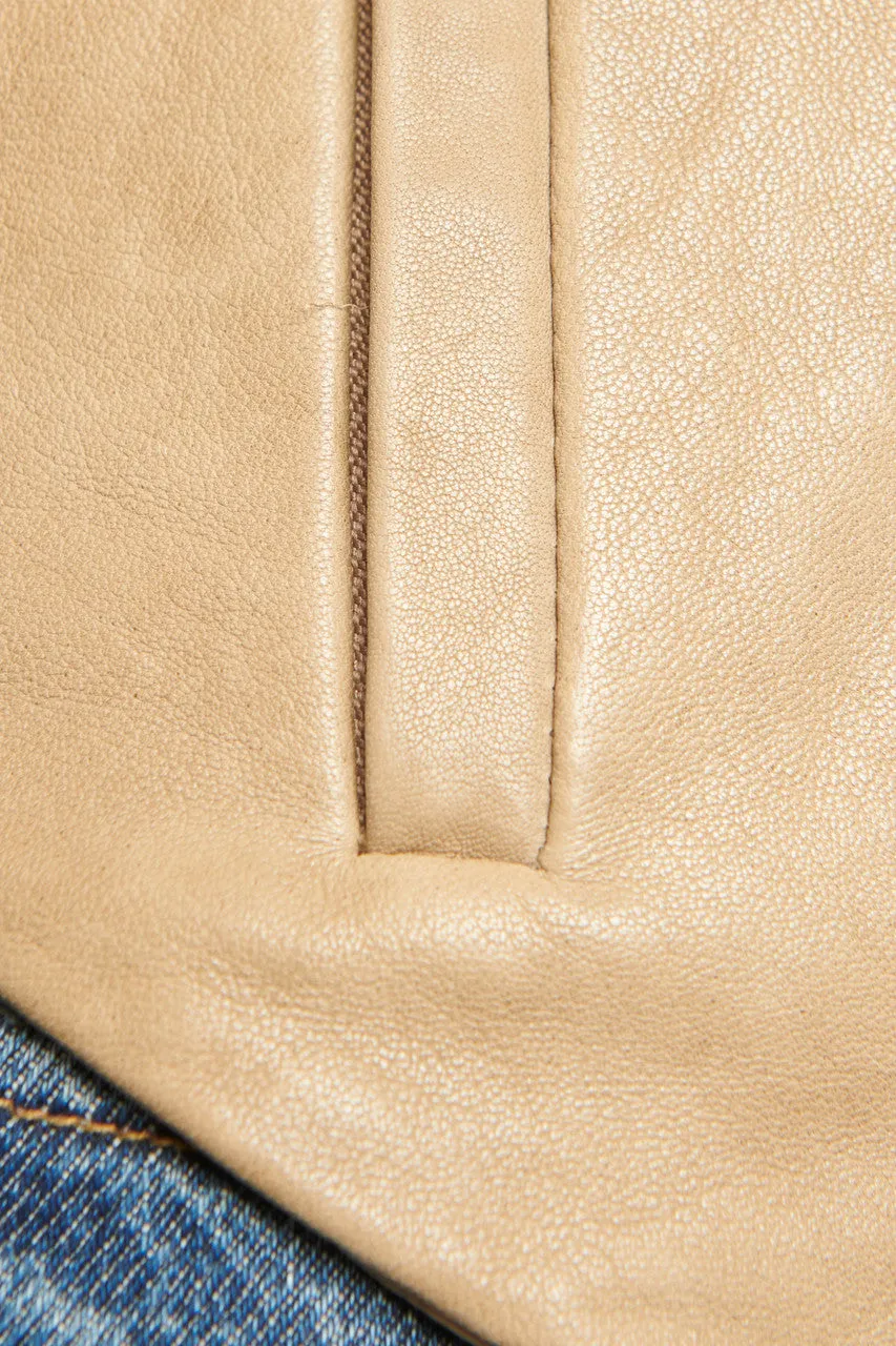 Camel Lambskin Preowned Cropped Jacket