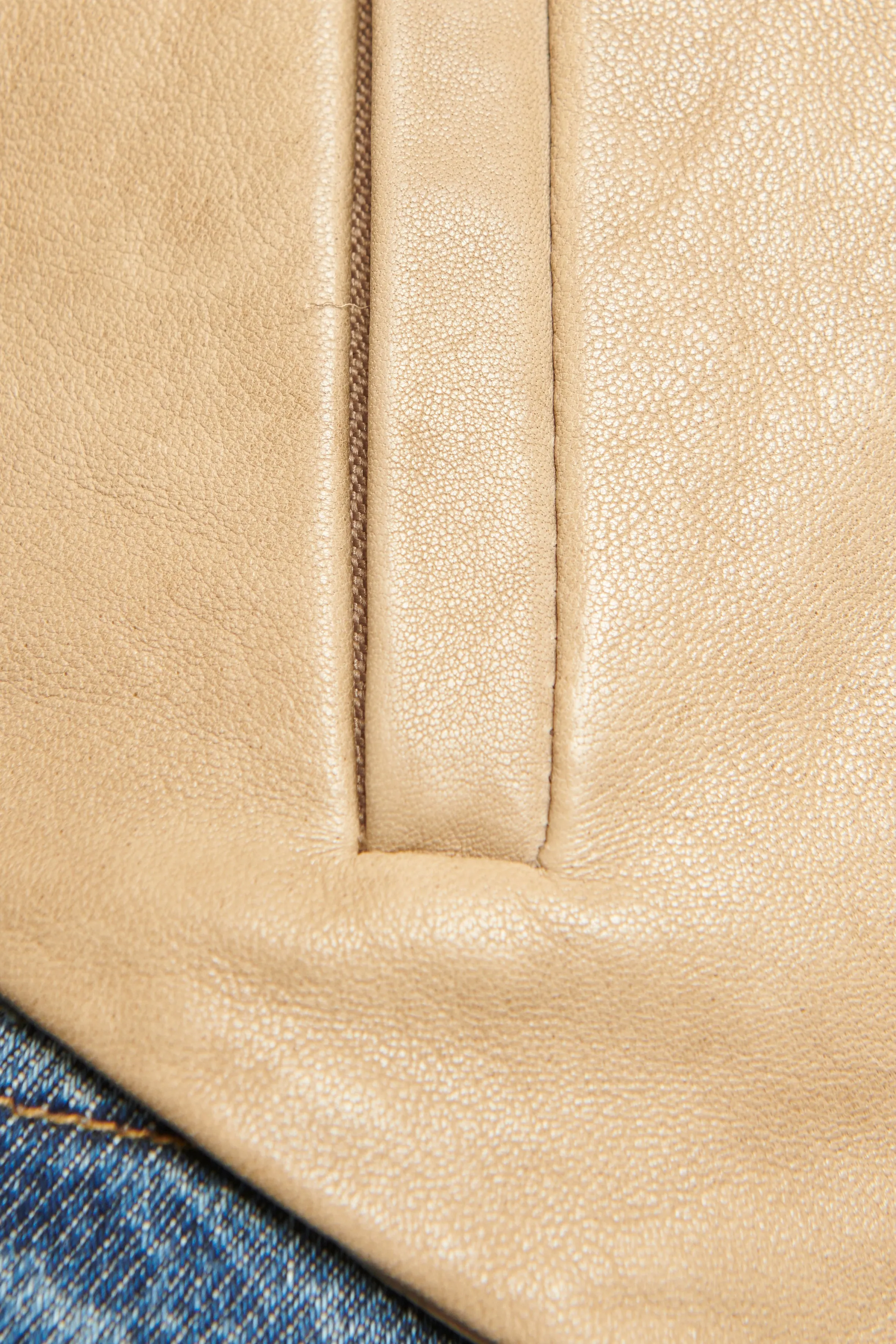 Camel Lambskin Preowned Cropped Jacket