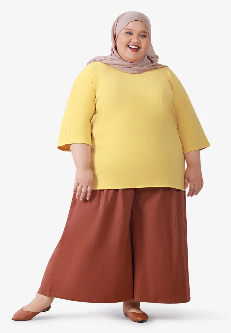 Cavina Cropped Sleeves Cotton Tee - Purple