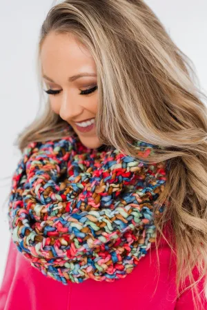 Chunky Knit Infinity Scarf- Multi-Colored