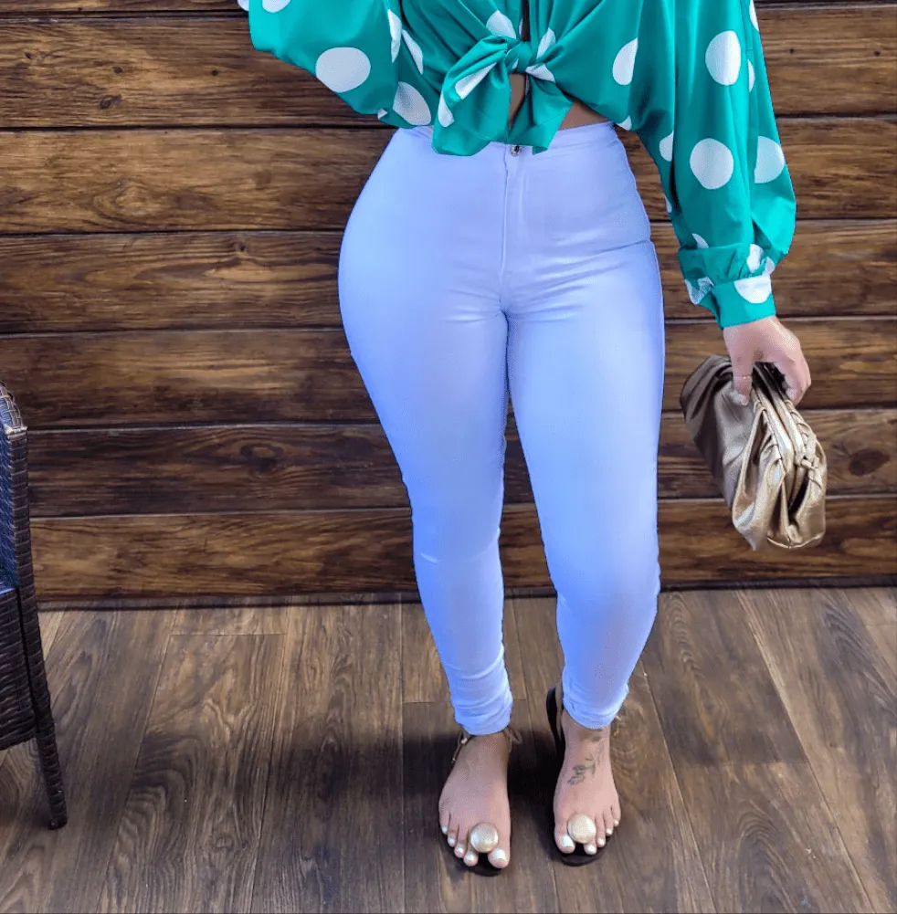 Clover High Waist Pants (White)
