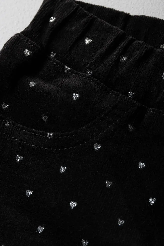 Corduroy Jeggings Black
