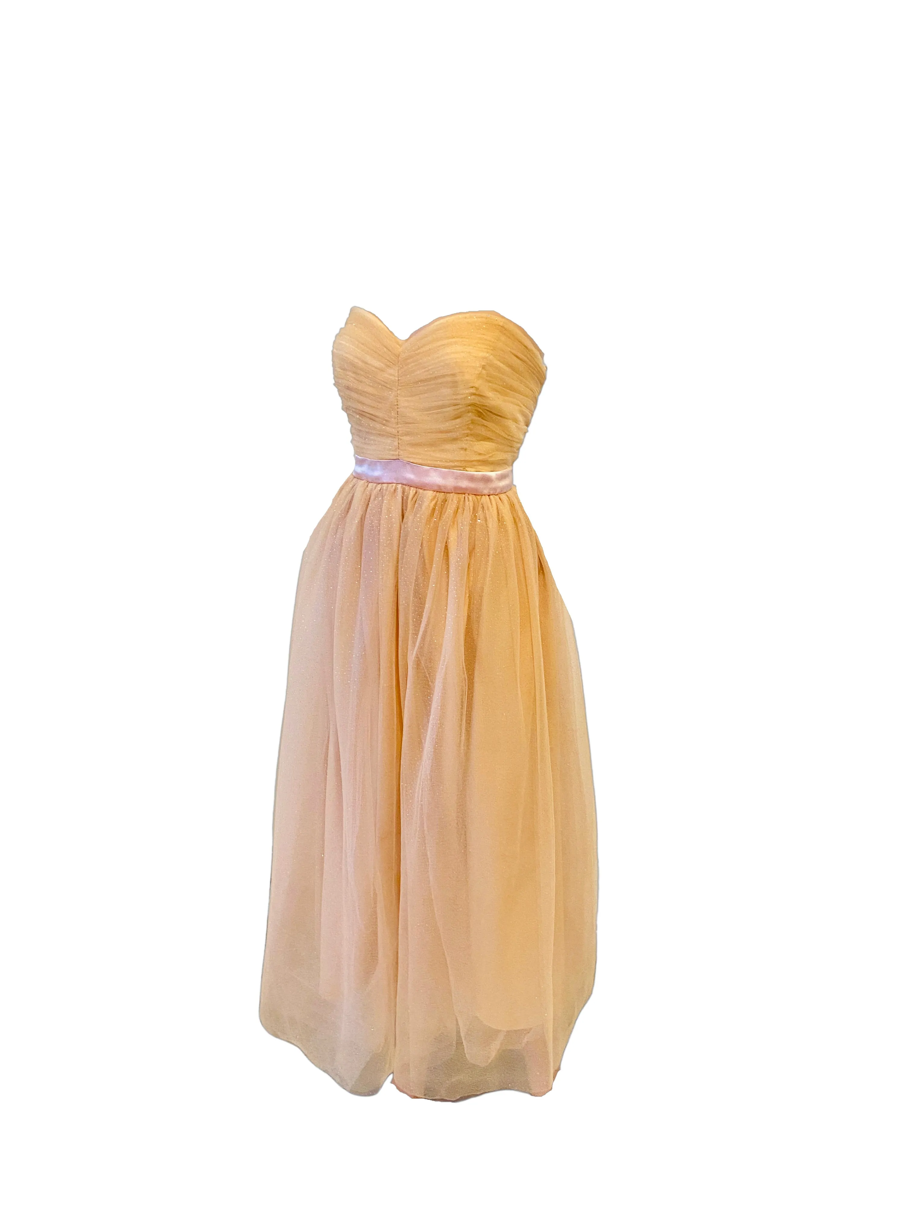 Cream Tulle Prom Dress