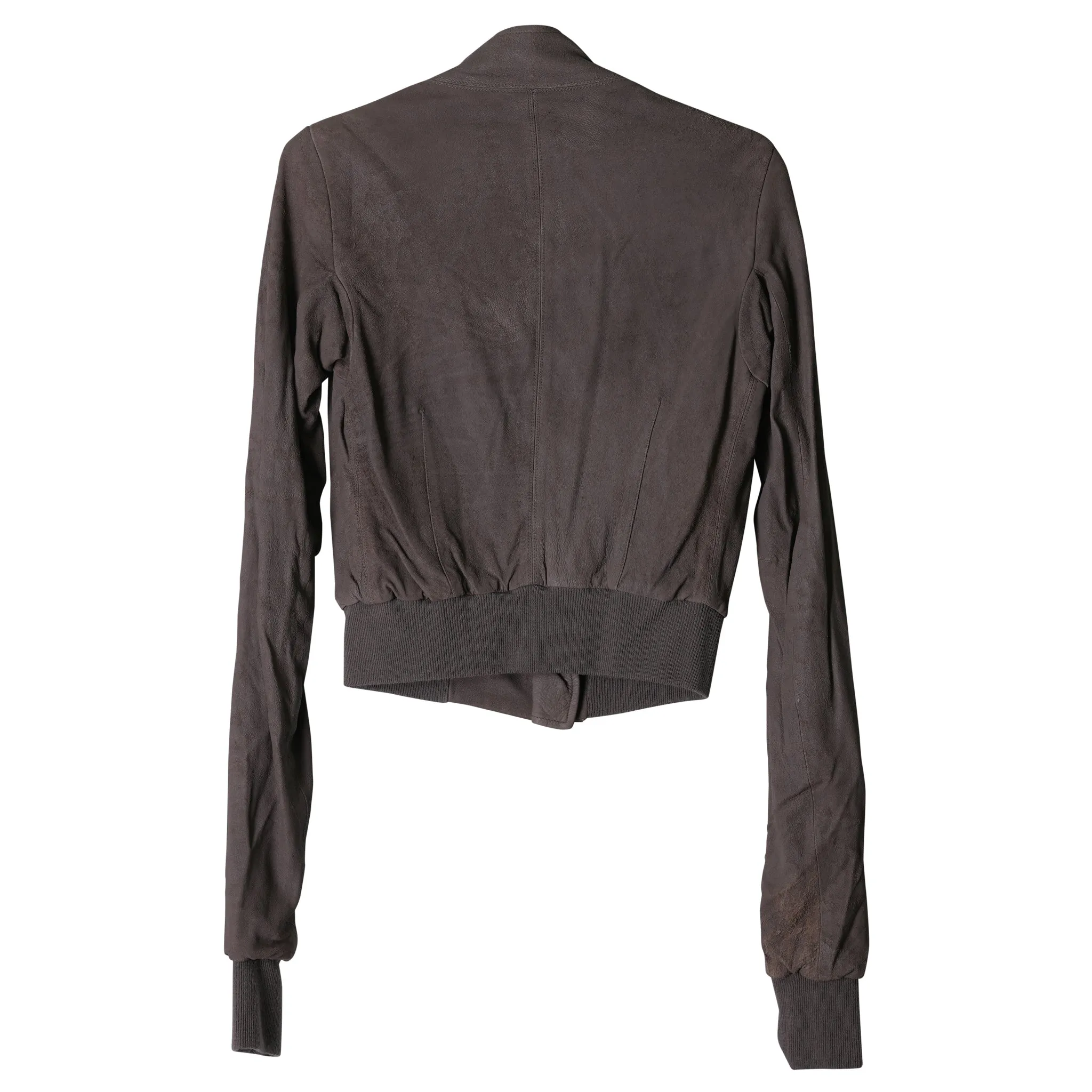 CROPPED LEATHER JACKET / DARK BURGANDY