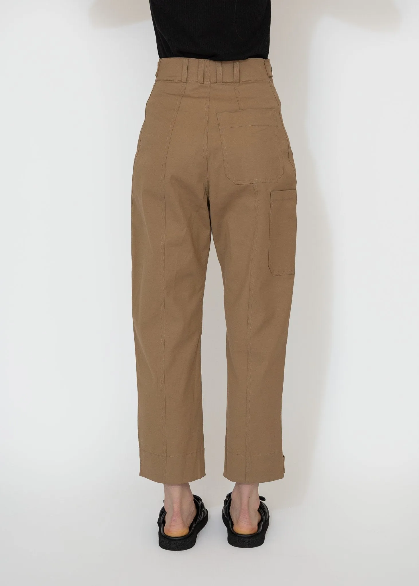 Cropped Workwear Pants in Camel