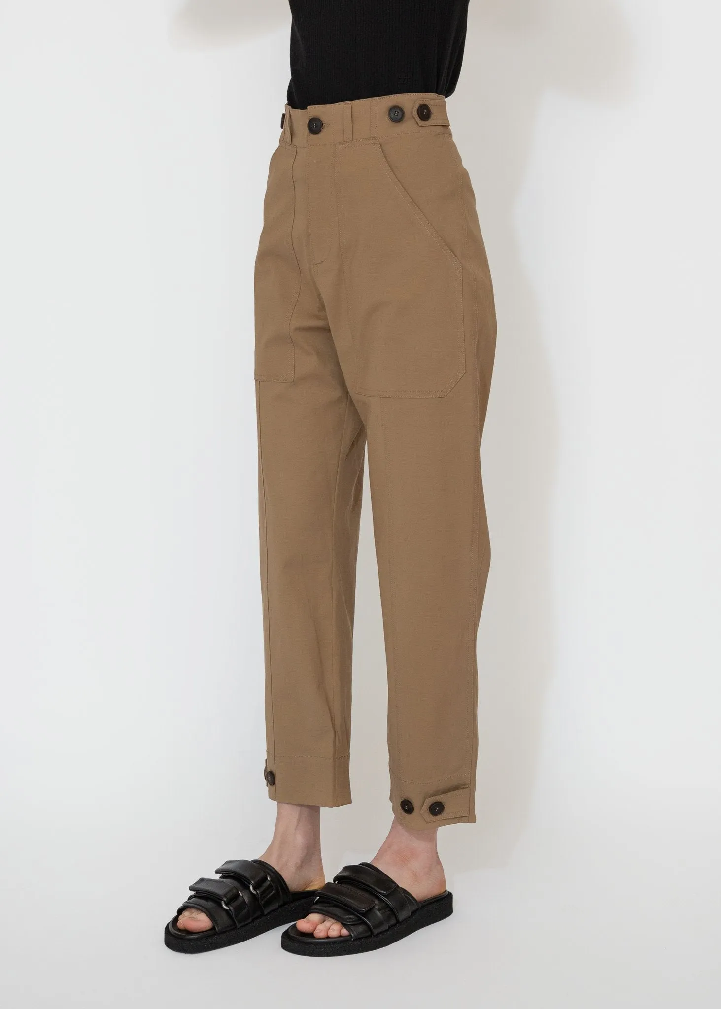 Cropped Workwear Pants in Camel