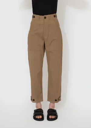 Cropped Workwear Pants in Camel