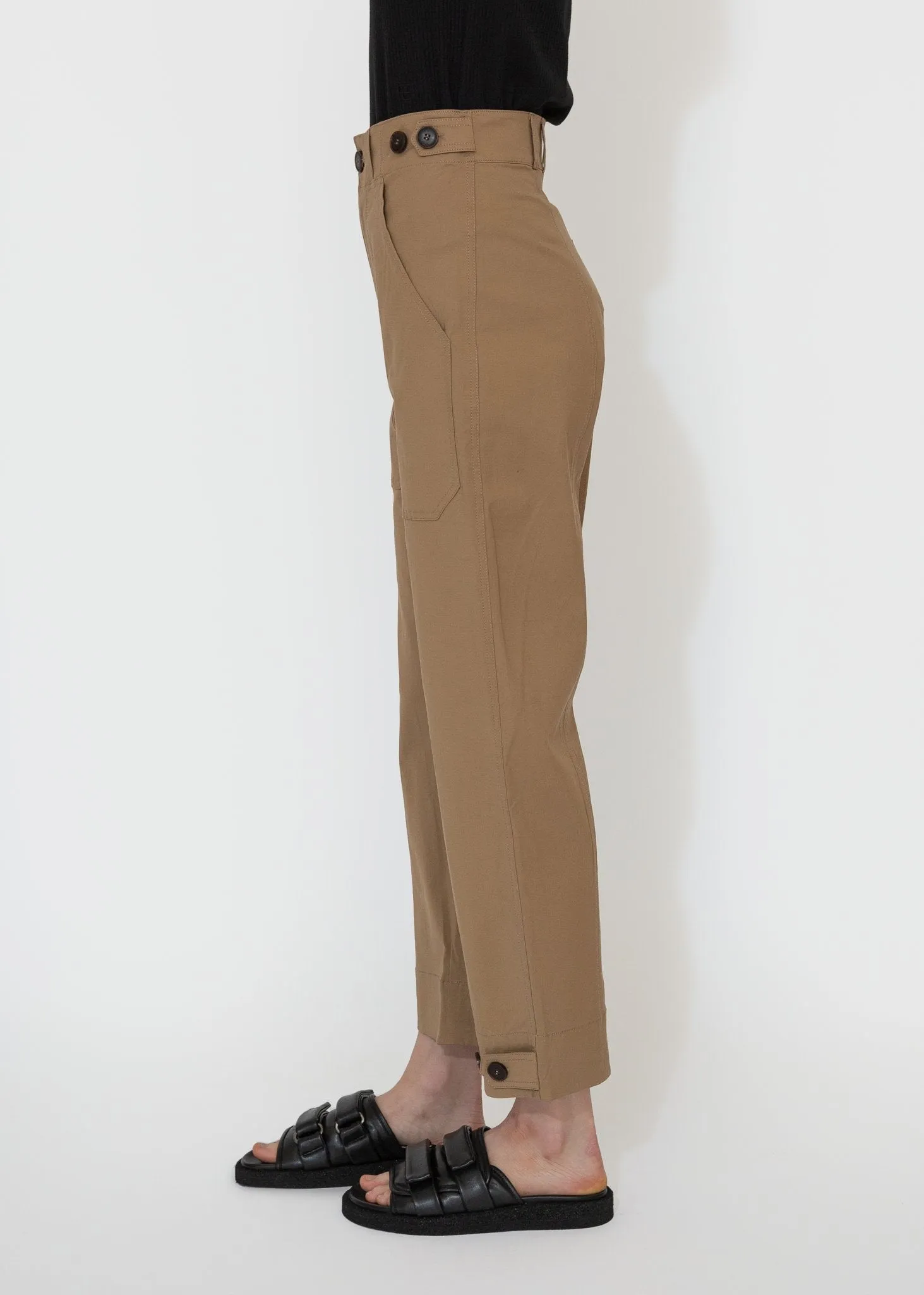 Cropped Workwear Pants in Camel