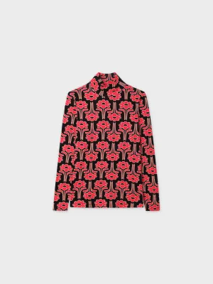 Design Turtleneck-Black Floral