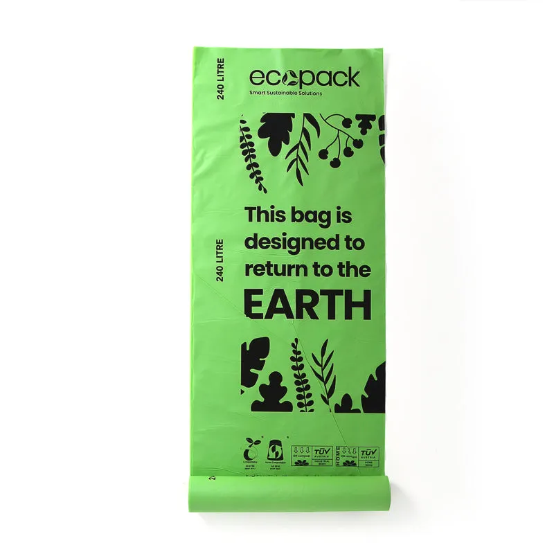 Ecopack 240L Compostable Wheelie Bin Liners (1 Roll/5 Bags)