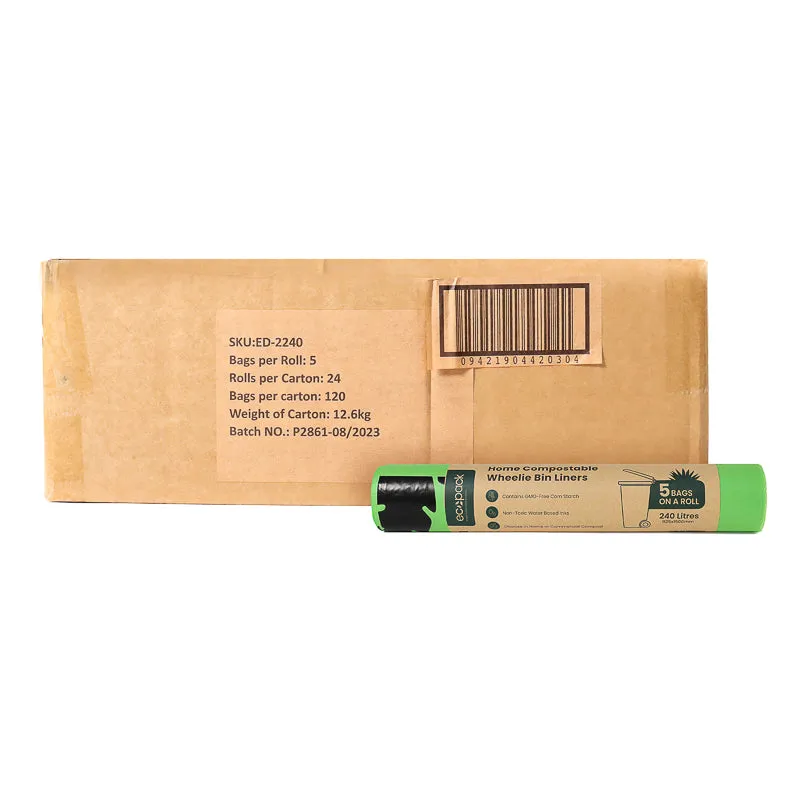 Ecopack 240L Compostable Wheelie Bin Liners (1 Roll/5 Bags)