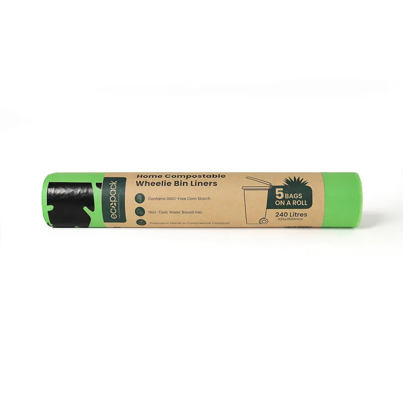 Ecopack 240L Compostable Wheelie Bin Liners (1 Roll/5 Bags)