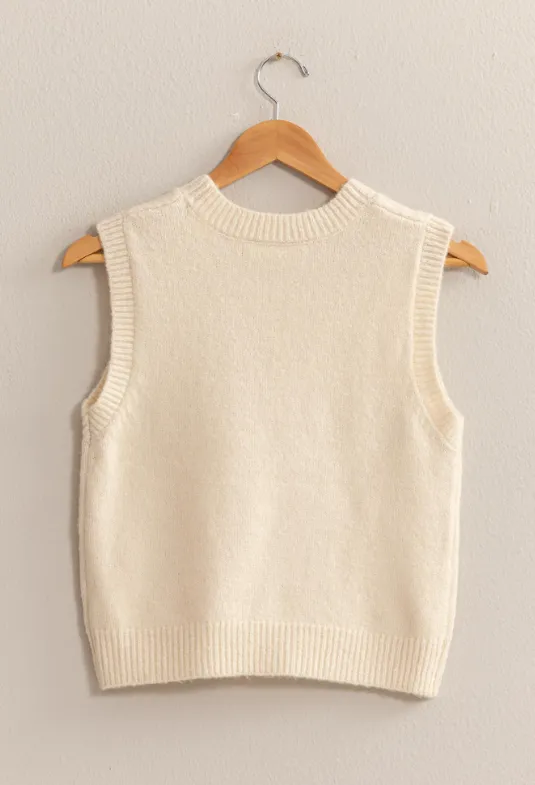 Emerie Sleeveless Cropped Sweater Top