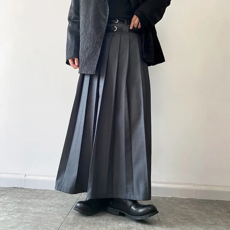 Funki Buys | Skirts | Men's Japanese High Waist Long Pleat Skirt