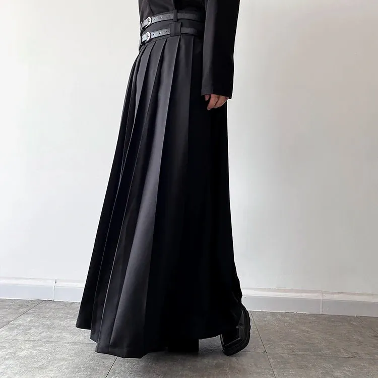 Funki Buys | Skirts | Men's Japanese High Waist Long Pleat Skirt