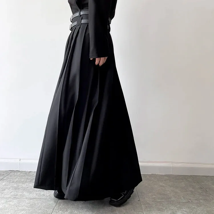 Funki Buys | Skirts | Men's Japanese High Waist Long Pleat Skirt