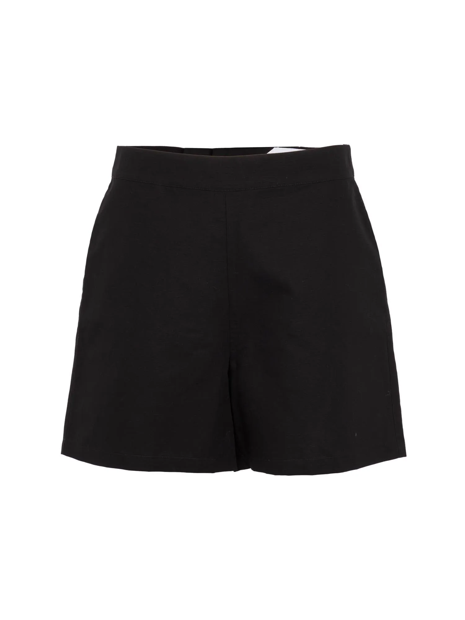 GIULIA - Short large taille haute en lin coton Noir