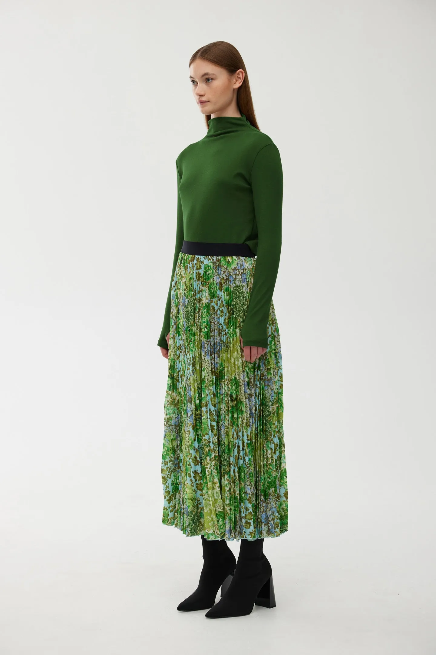 Goldie Pleat Skirt - Floral Haze