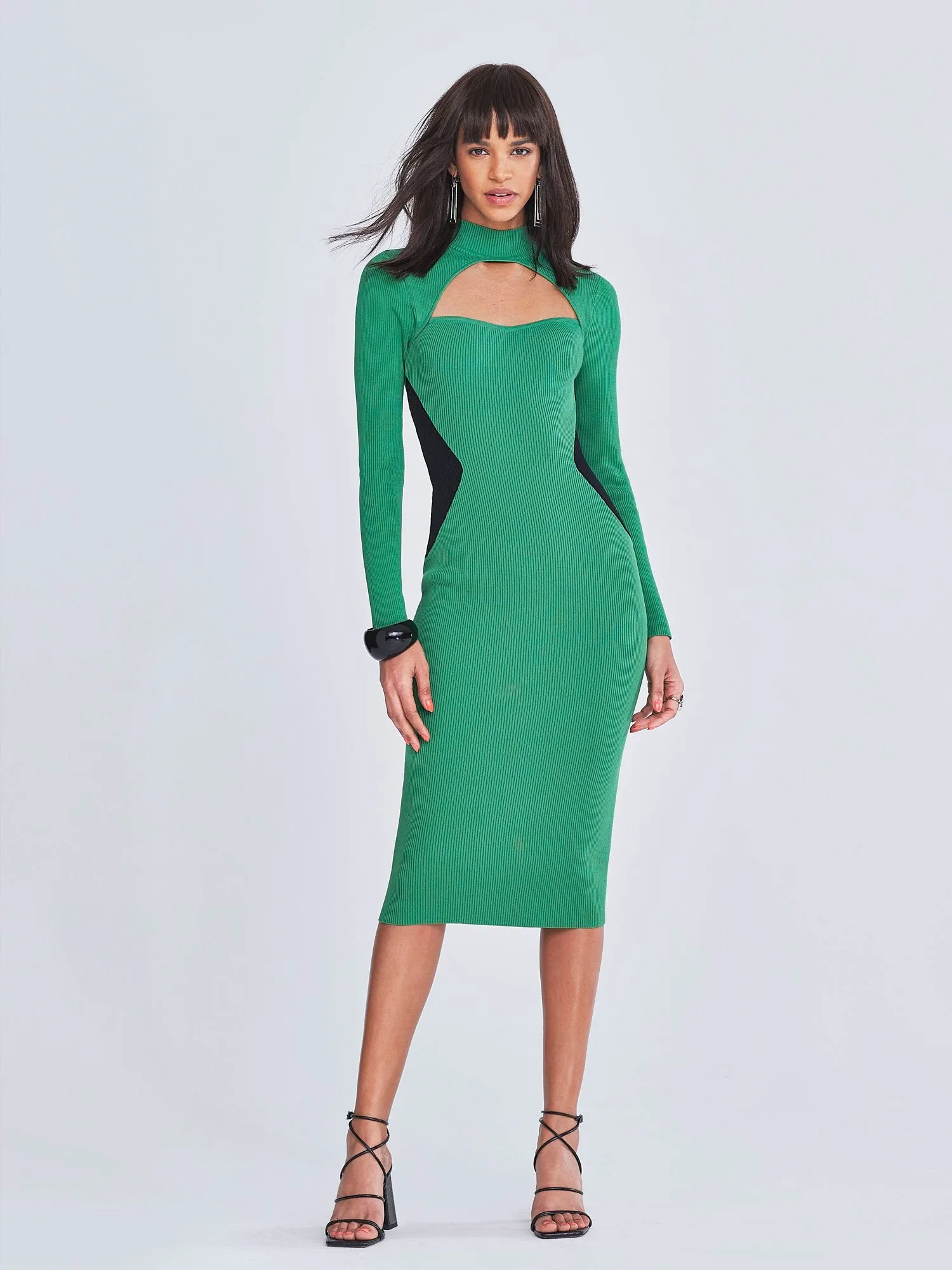 Greenlee Colorblock Cut-Out Sweater Dress