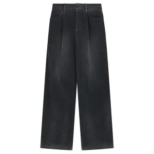Grey Mens Dyed Logo Corduroy Pants