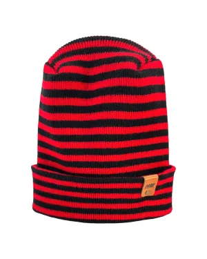 HAAKWEAR Theta Stitch RORO Cuffed Beanie (Patent Pending Design) Black / Red, Made in USA