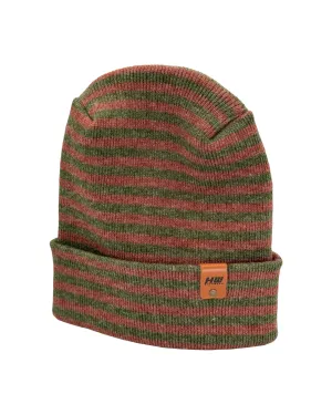 HAAKWEAR Theta Stitch RORO Cuffed Beanie (Patent Pending Design) Burgundy / Green, Made in USA