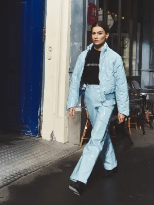 HEALY - Pantalon cargo en vinyle Bleu