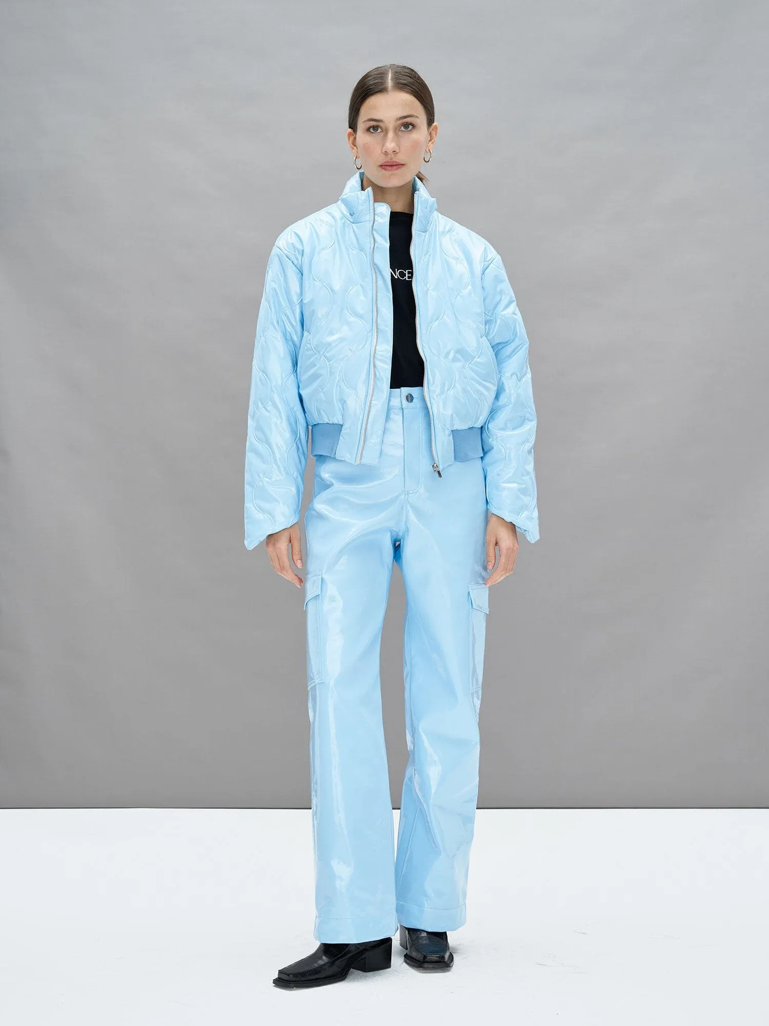 HEALY - Pantalon cargo en vinyle Bleu